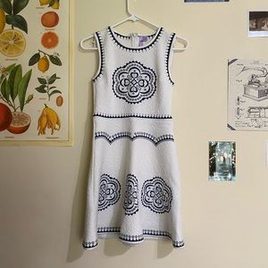 Navy Blue and White Dress